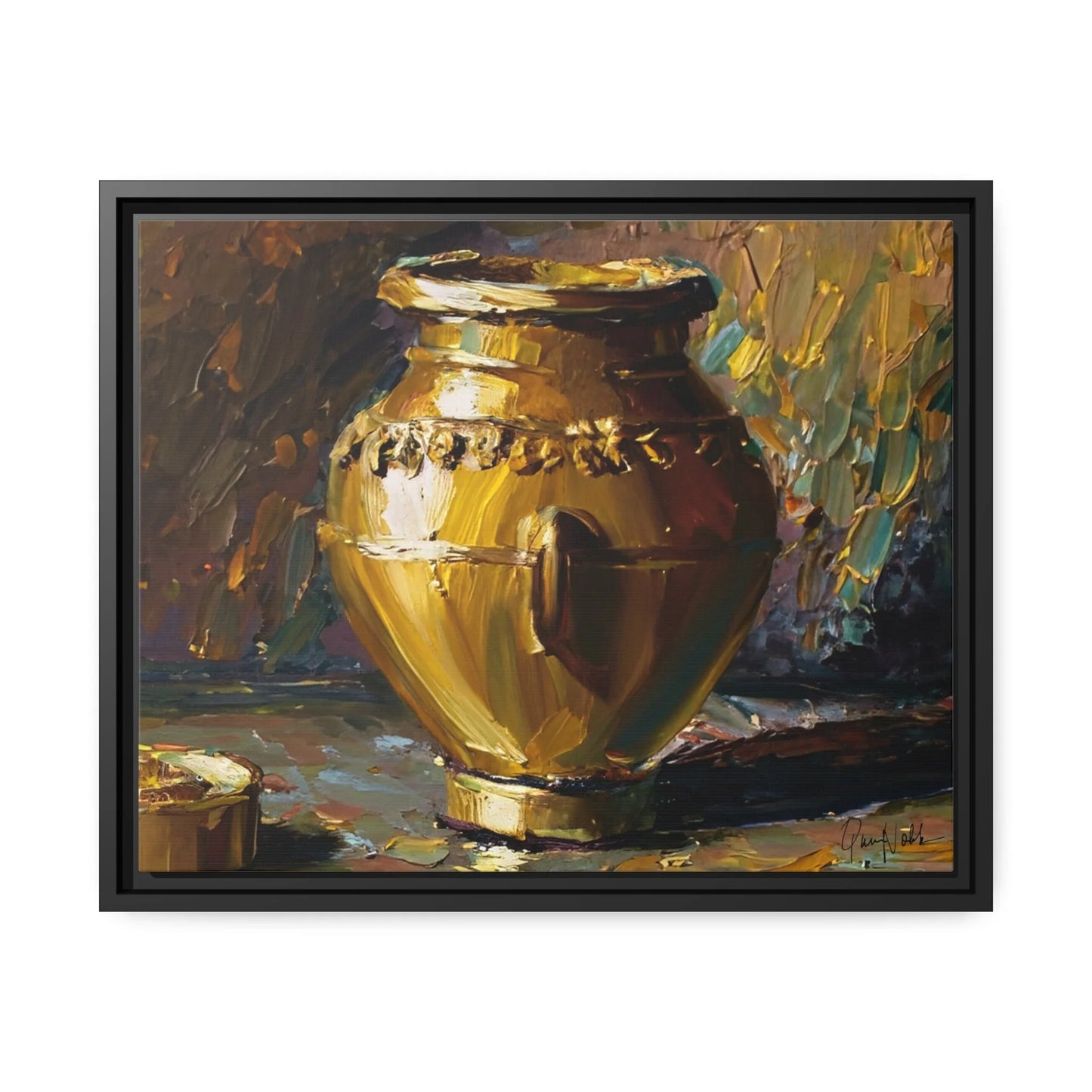 Elegant Golden Vase Canvas Wall Art - Stunning Home Decor by Queennoble