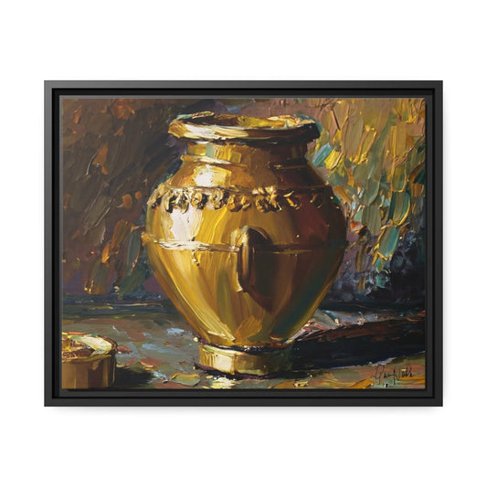 Elegant Golden Vase Canvas Wall Art - Stunning Home Decor by Queennoble