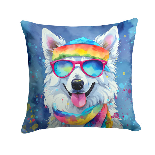 American Eskimo Hippie Dawg Throw Pillow