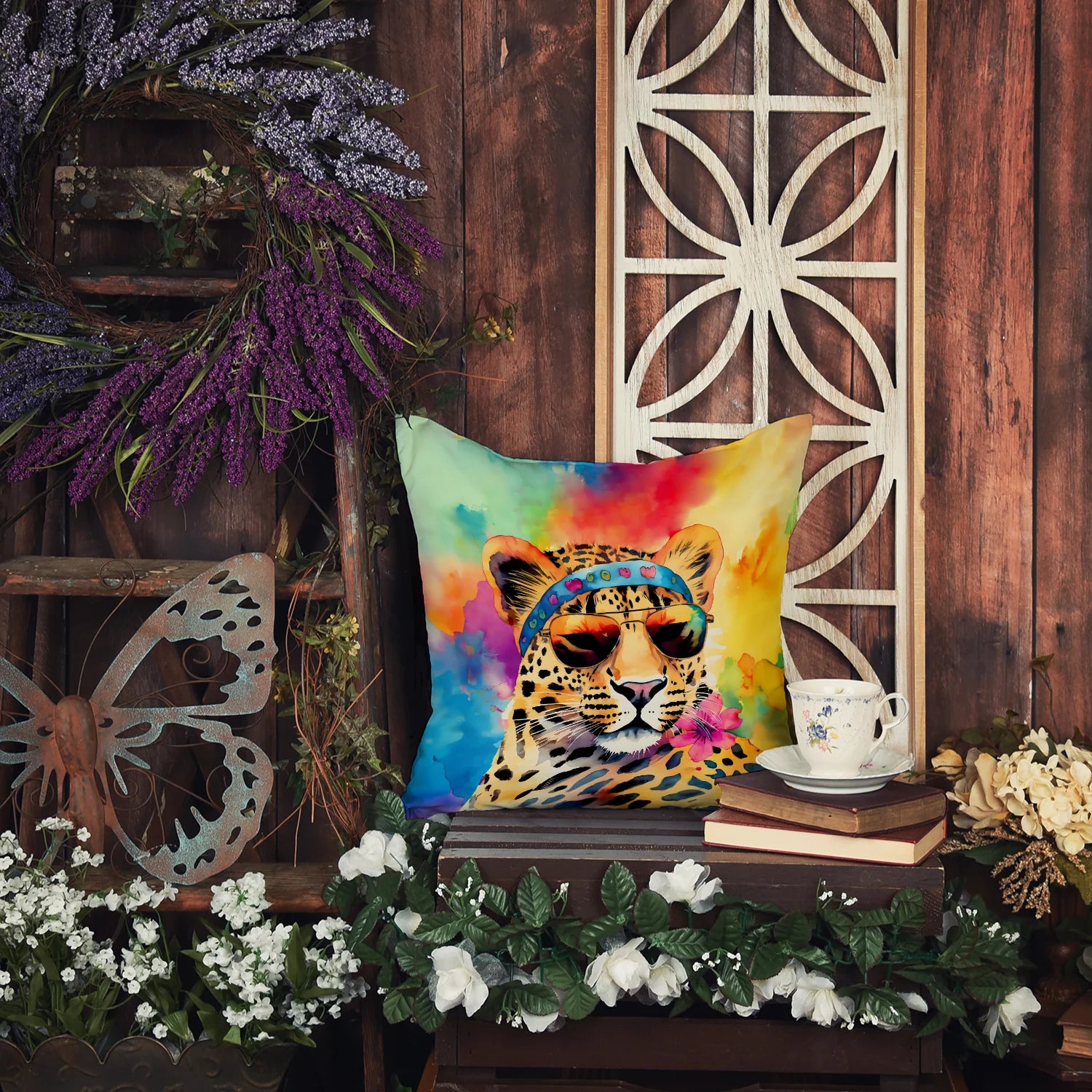 Hippie Animal Leopard Throw Pillow