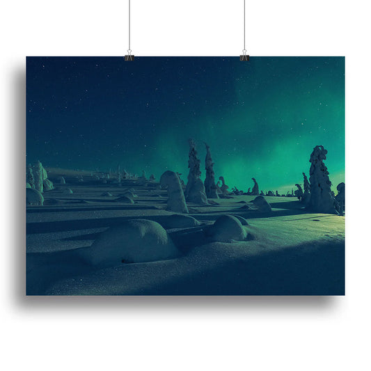 When Moonlight Meet Polar Lights Canvas Print or Poster
