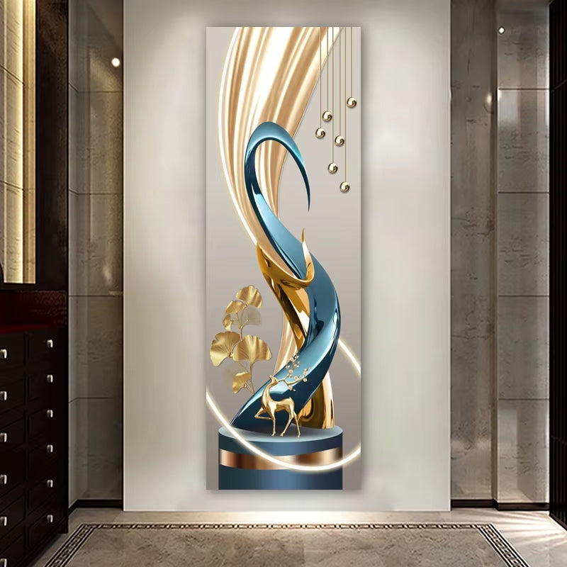 Modern Abstract Decorative Painting Solid Geometry Posters Canvas Prints Wall Art for Living Room Home Decor Light Luxury Deer