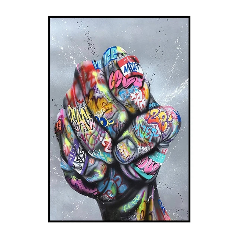 Street Graffiti Kissing Canvas Painting Posters and Prints Abstract Picture Wall Art Decoration Mural Living Room Home Decor