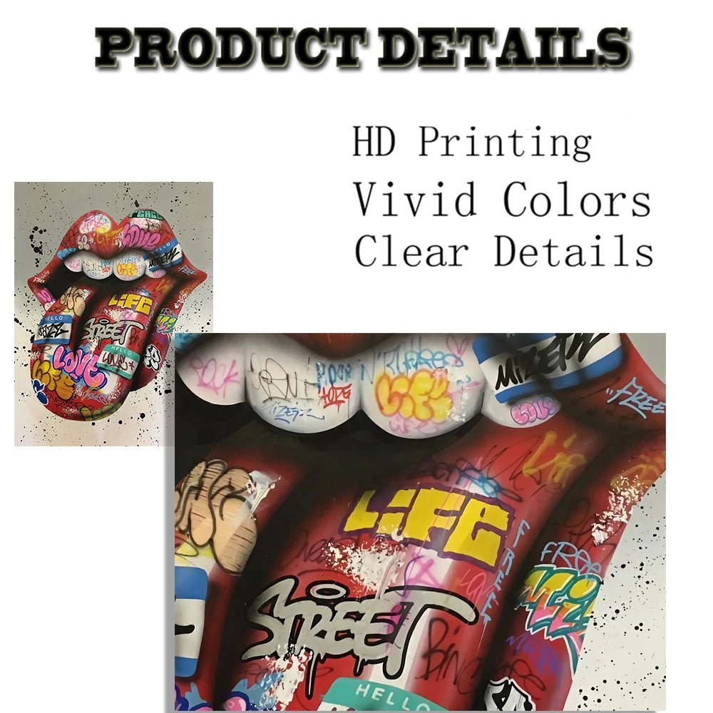 Street Graffiti Kissing Canvas Painting Posters and Prints Abstract Picture Wall Art Decoration Mural Living Room Home Decor