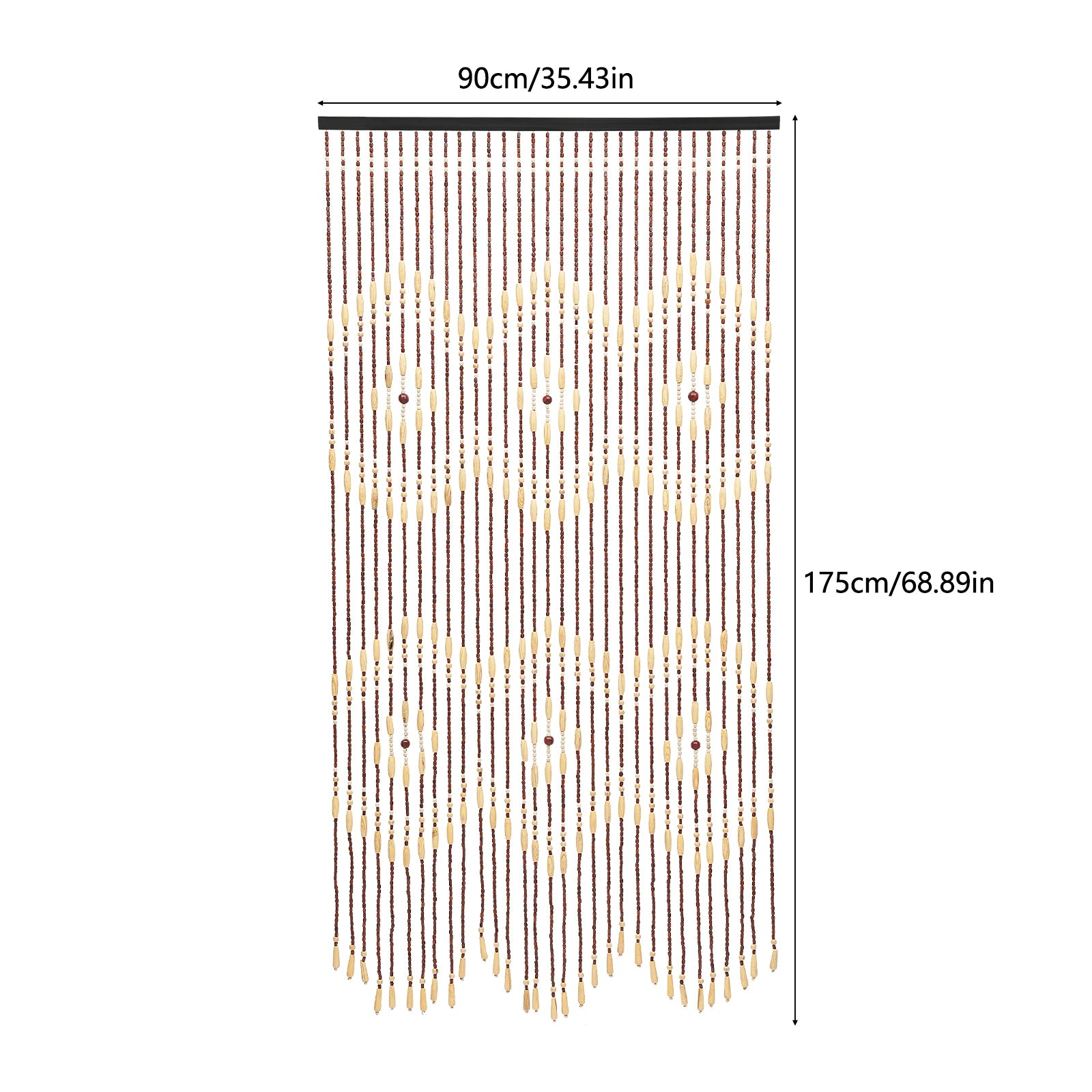 Natural Wooden Door Beaded Curtain, Doorway Beads, Front Door Decor Curtains