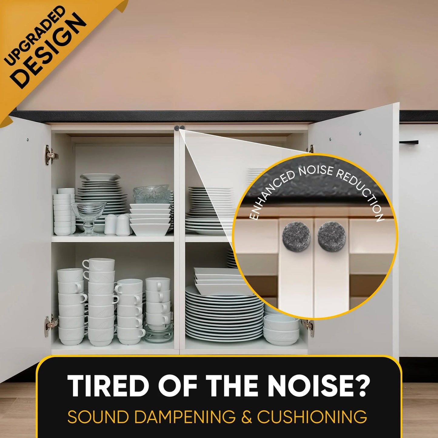 Felt Pads for Cabinet Doors 0.4 in Diameter 128 PCS Black Self Adhesive Felt