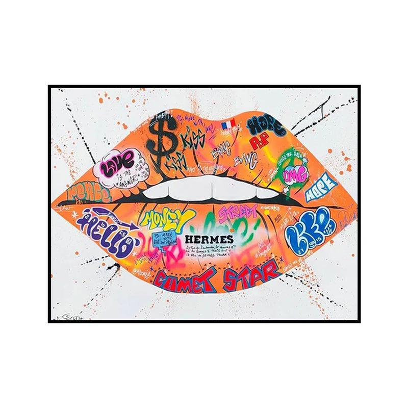 Street Graffiti Kissing Canvas Painting Posters and Prints Abstract Picture Wall Art Decoration Mural Living Room Home Decor