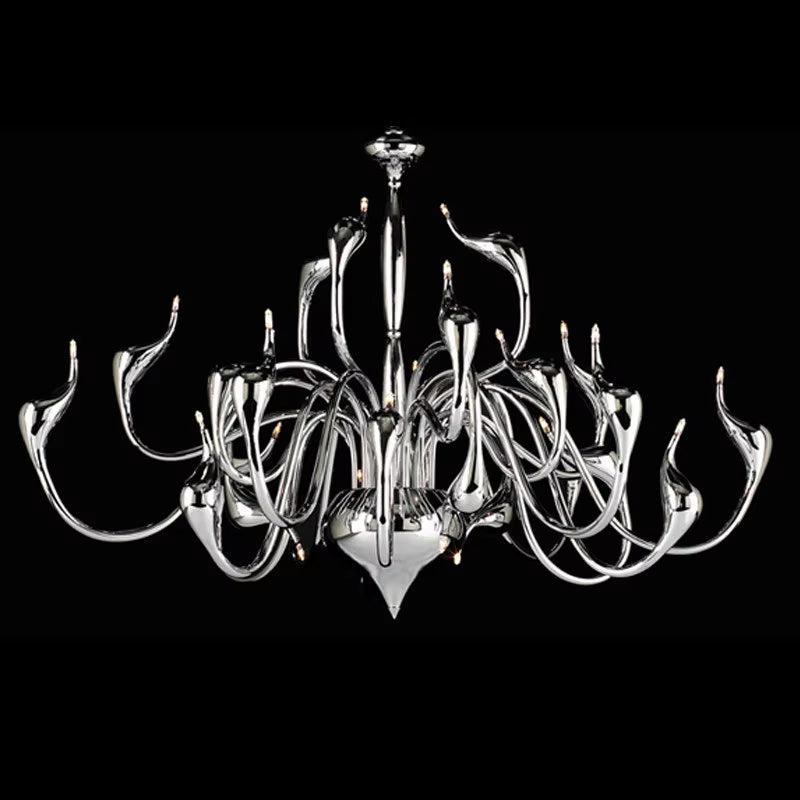 G4 LED Swan Chandelier Lighting for Bedroom Foyer Chandelier Lustre Salon Black White Red Gold Chandelier Lighting