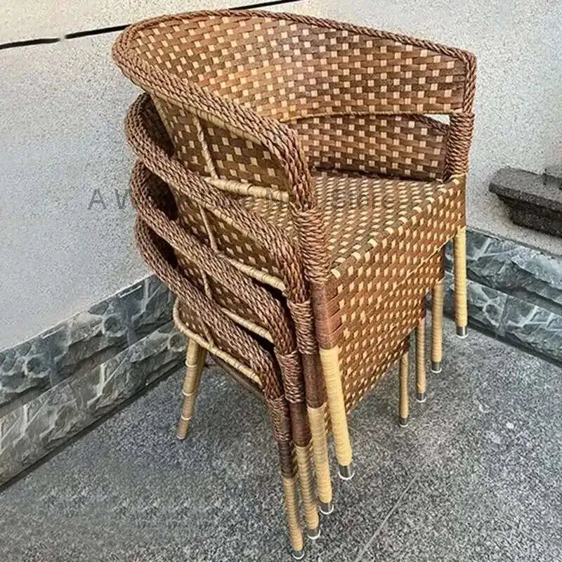 Outdoor Garden Furniture Sets Balcony Tea Table and Chair PE Rattan Chair Three-Piece Set Courtyard Leisure Outdoor Furniture C