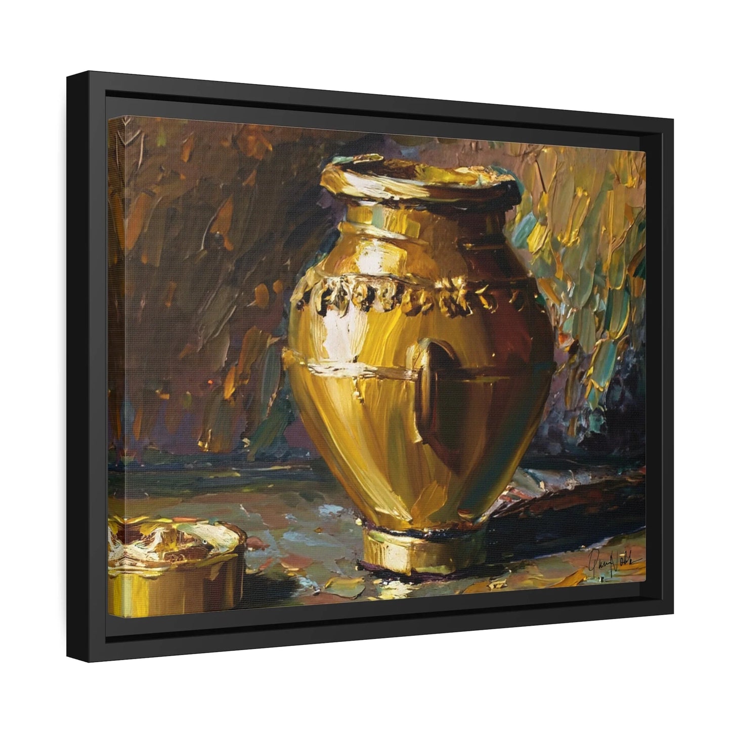 Elegant Golden Vase Canvas Wall Art - Stunning Home Decor by Queennoble