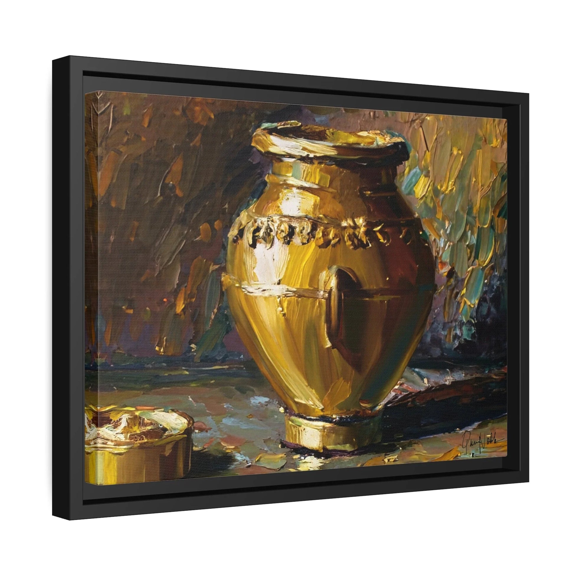 Elegant Golden Vase Canvas Wall Art - Stunning Home Decor by Queennoble