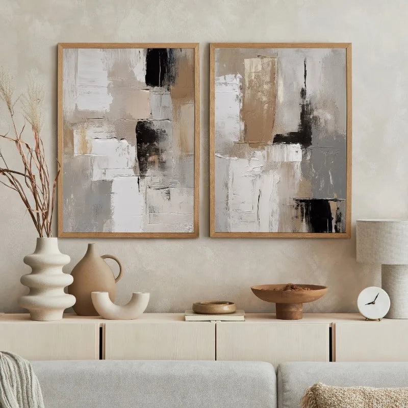 Neutral Landscape Canvas Painting Prints, Abstract Modern Minimalist Poster for Living Room Wall Home Decor Cuadros