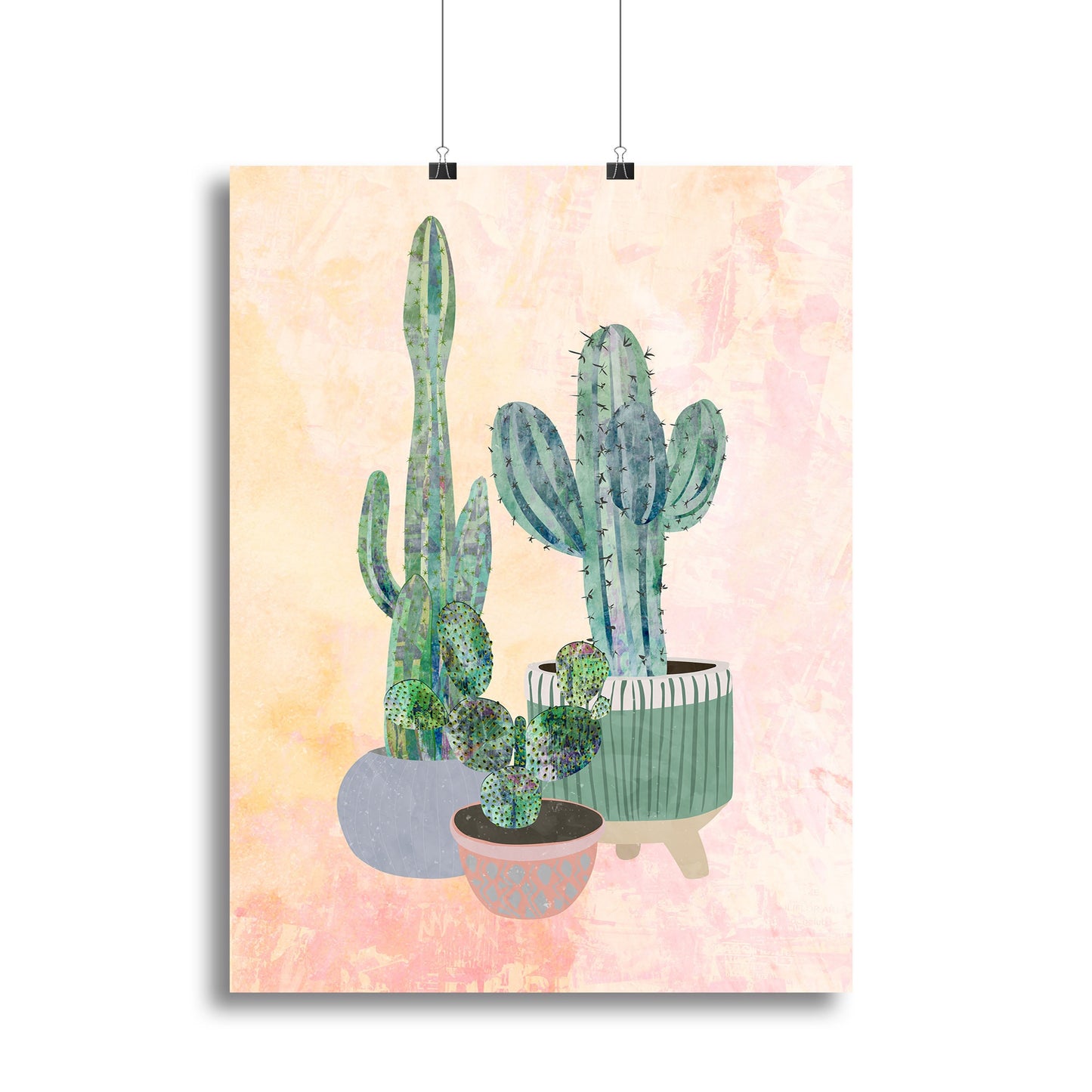 Boho Cactus Trio Canvas Print or Poster