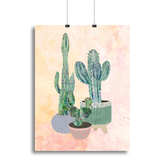 Boho Cactus Trio Canvas Print or Poster
