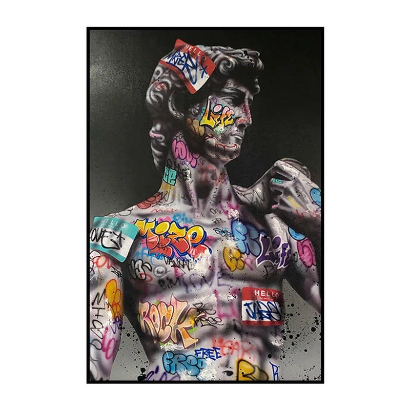 Street Graffiti Kissing Canvas Painting Posters and Prints Abstract Picture Wall Art Decoration Mural Living Room Home Decor