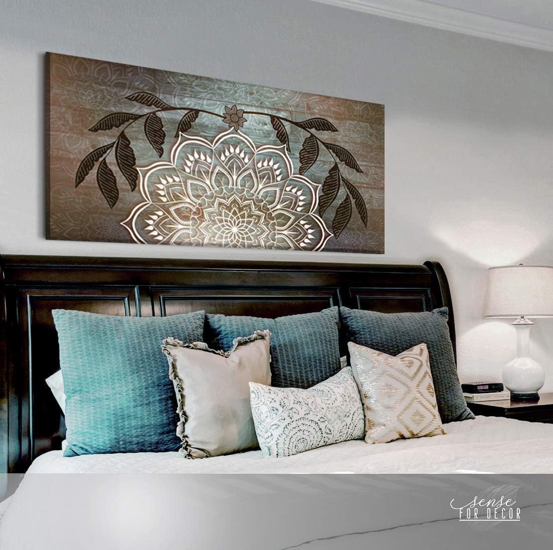 | Boho Mandala Wall Art | Macrame Wall Hanging|Boho Decor for Bedroom |Decor for Living Room|Boho Headboard (Brown, 60 X 27)