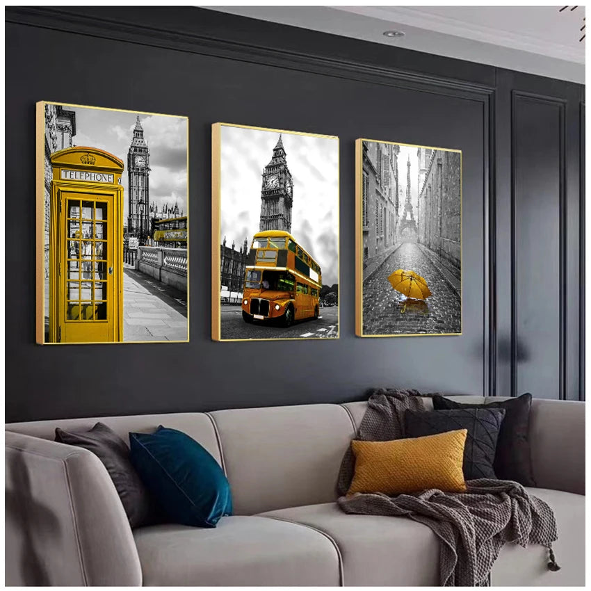 Canvas Print City London Paris Landscape Nordic S and Prints Paintings for Living Room Wall Art Decorative Pictures