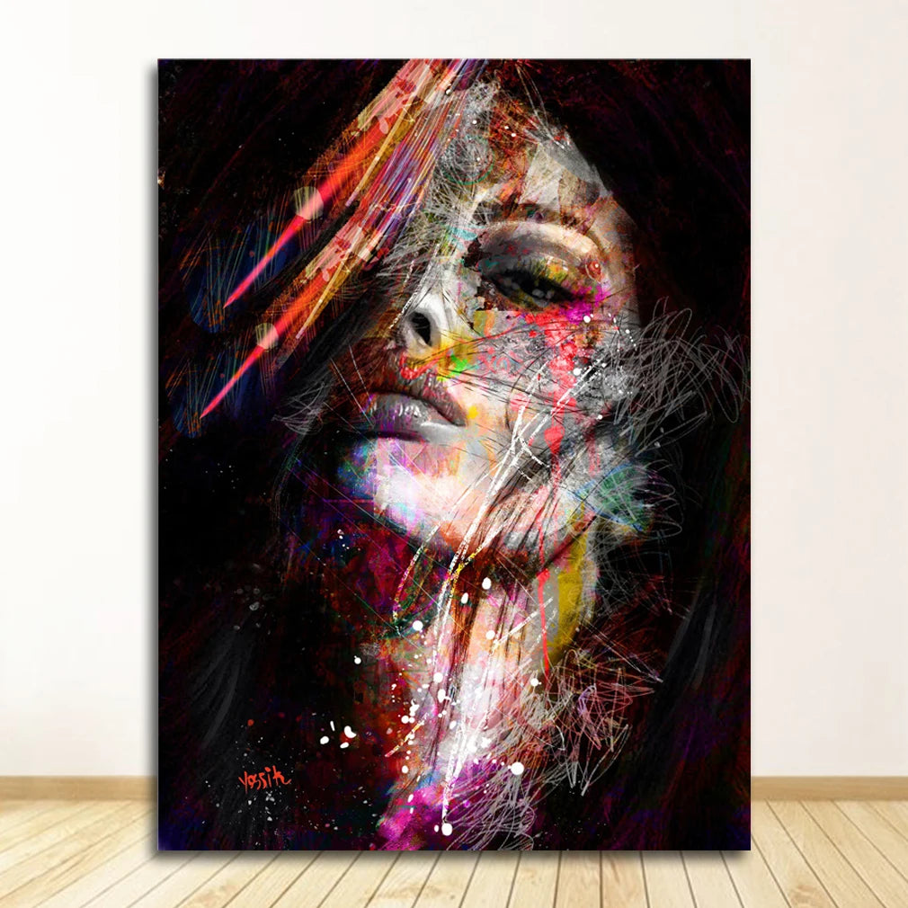 Girls for Living Room Wall Decor Abstract Graffiti Art Wall Paintings Print on Canvas Pop Art Canvas Prints