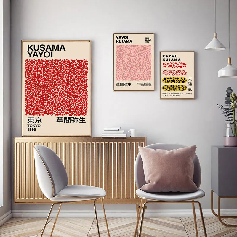 Yayoi Kusama Exhibition Posters and Prints Gallery Wall Art Picture Museum Modern Canvas Painting Nordic Living Room Decoration