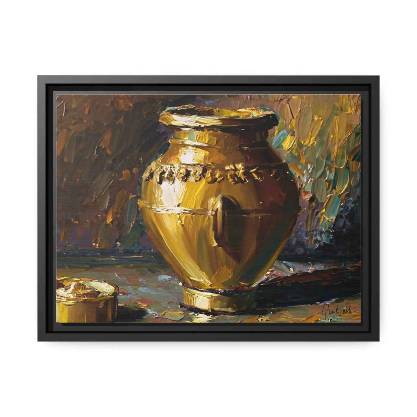 Elegant Golden Vase Canvas Wall Art - Stunning Home Decor by Queennoble