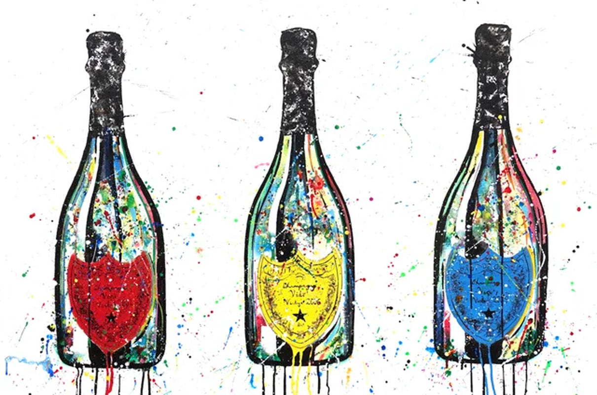 Fashion Luxury Champagne Bottle Art Canvas Painting Prints Poster Wall Art Printing Picture Luxurious Bar Home Dining Room Decor