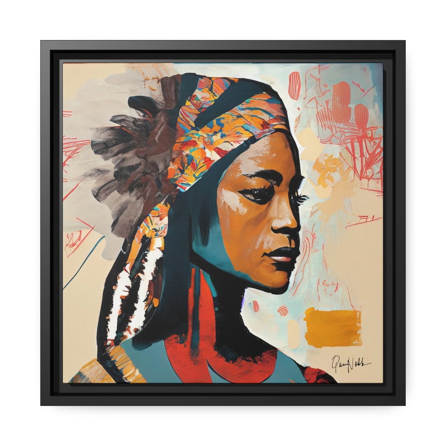 Stunning Native Indian Lady Portrait Canvas Wall Art - Framed Elegance for Your Home