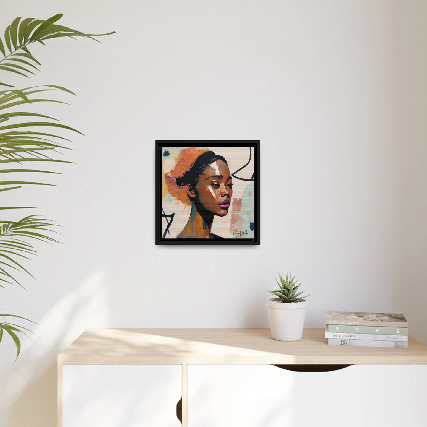 Stunning Framed Canvas Wall Art of Beautiful African Woman Portrait