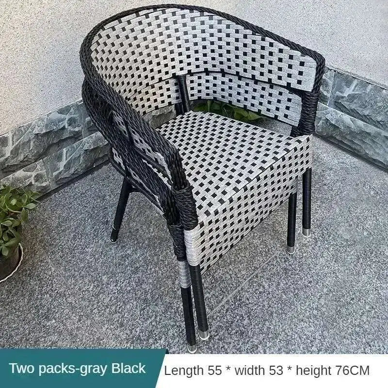 Outdoor Garden Furniture Sets Balcony Tea Table and Chair PE Rattan Chair Three-Piece Set Courtyard Leisure Outdoor Furniture C