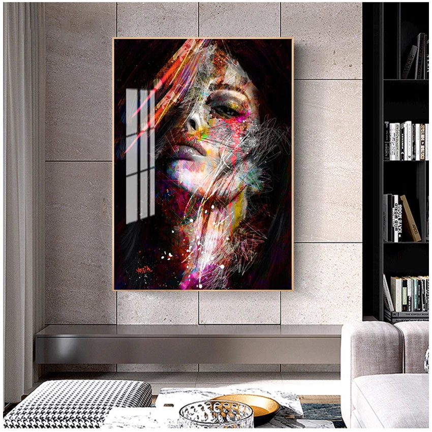 Girls for Living Room Wall Decor Abstract Graffiti Art Wall Paintings Print on Canvas Pop Art Canvas Prints