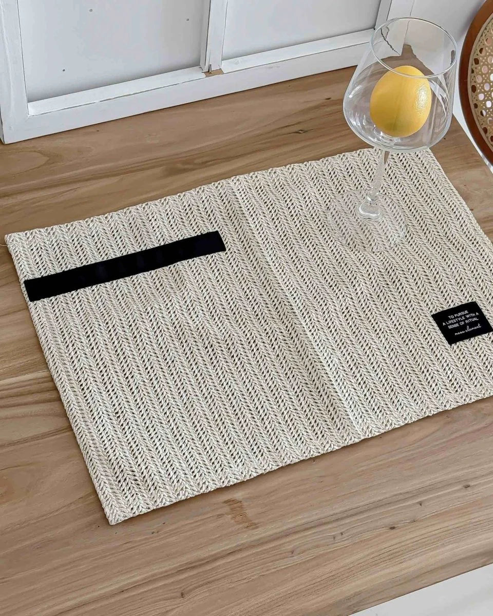 Handmade Retro Nordic Woven Reed Placemat for Elegant Table Setting