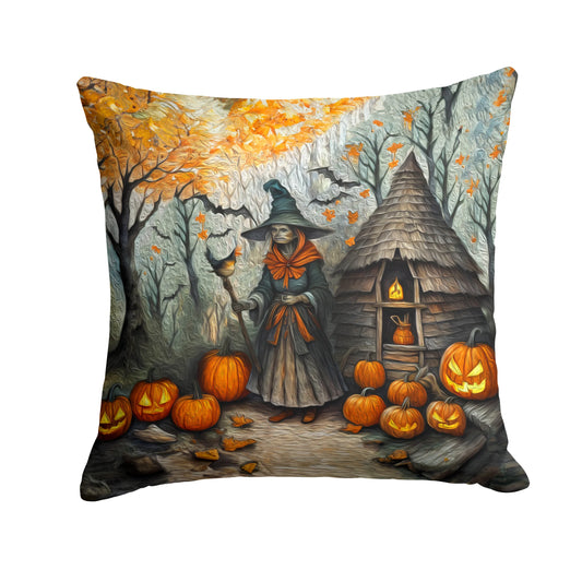 Slavic Witch Spooky Halloween Throw Pillow