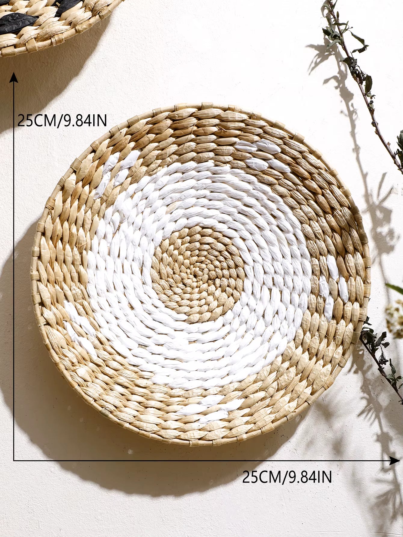 Seagrass Wall Hanging Decor Wall Basket Boho Home Decoration Handmade Natural Wall Art for Kitchen Bedroom Living Room Ornament