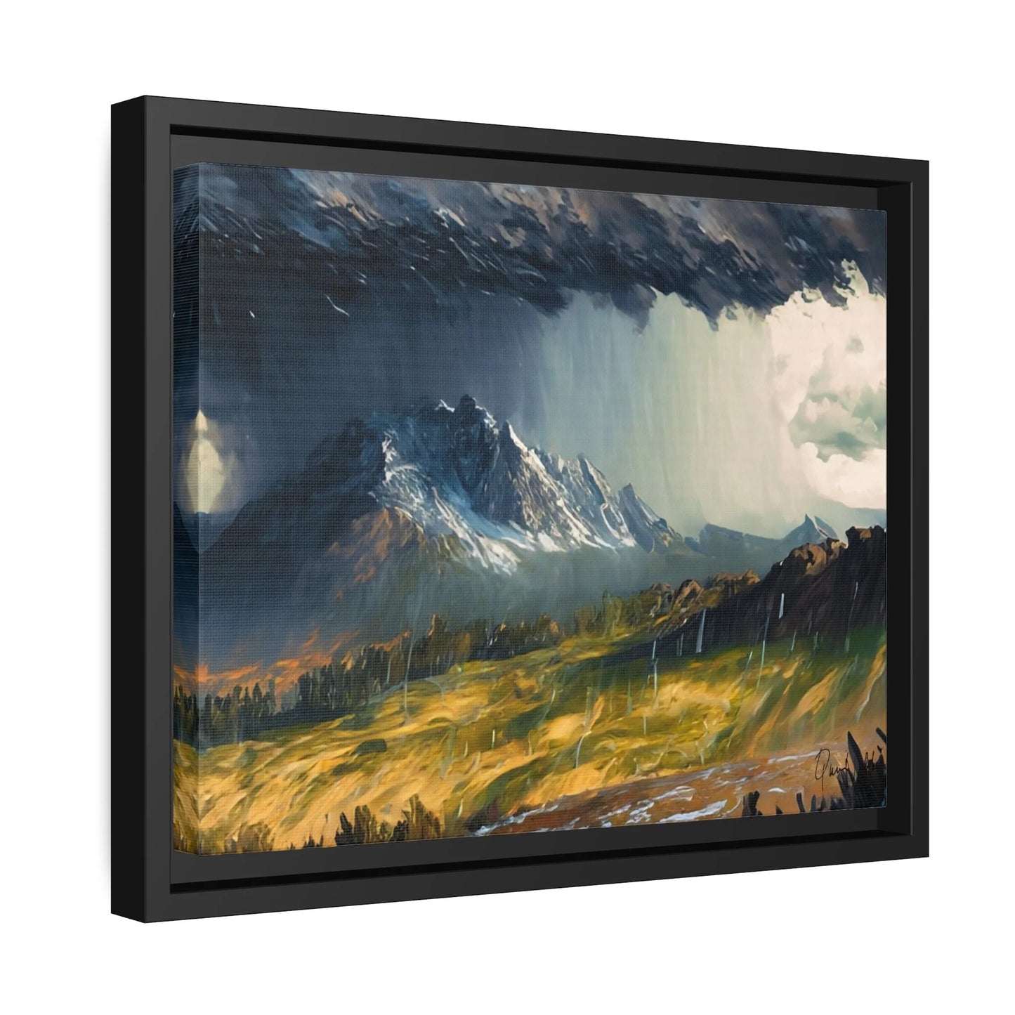 Breathtaking Mountain Rain Landscape Canvas Wall Art - Queennoble Collection