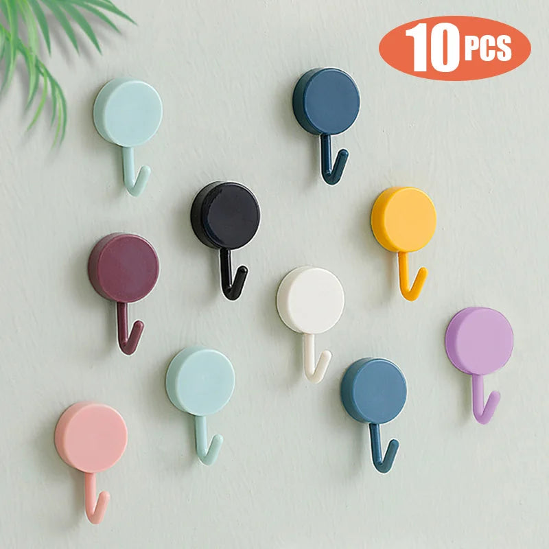10Pc.Pack Adhesive Wall Hooks,Decorative Hooks for Kitchen, Bathroom, Bedroom and Officeshower Hooks Hangings Indoor Hooks For
