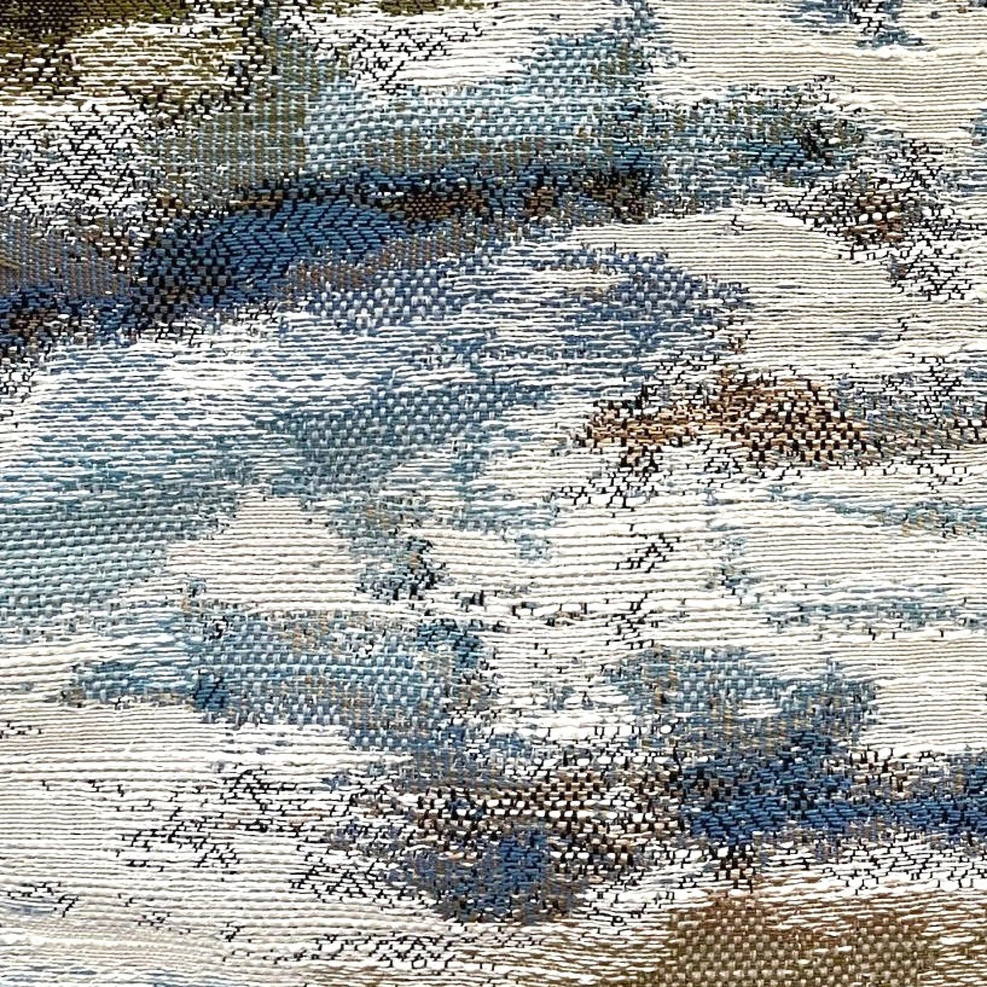 Skyline Breeze Blue Chevron Luxury Outdoor/Indoor Throw Pillow