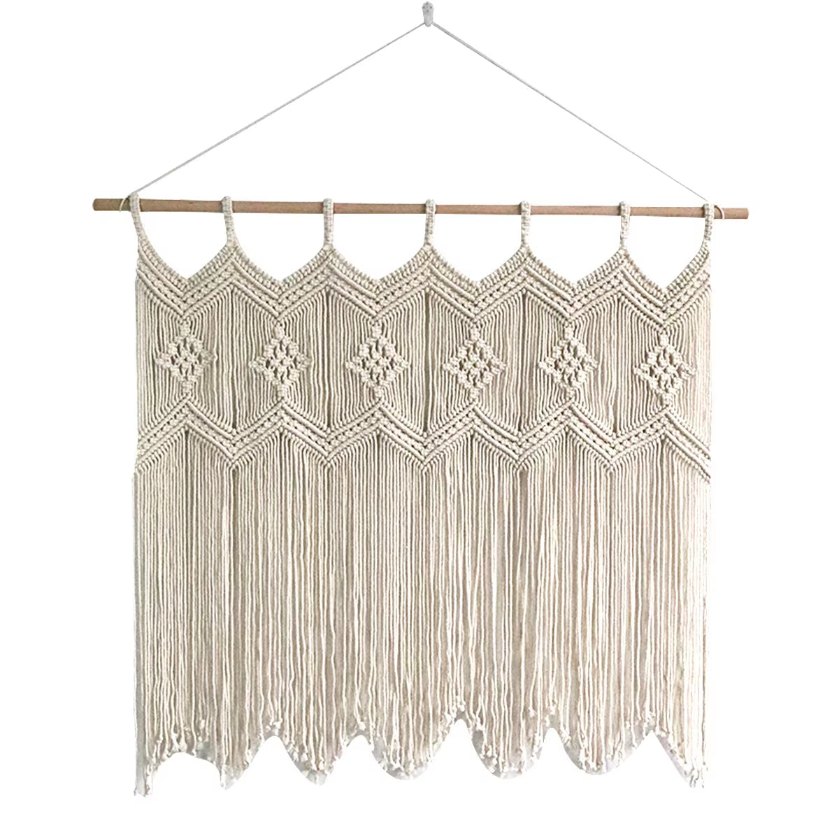 Handmade Macrame Tapestries Window Door Curtain Wall Hanging Bohemian Decoration Handwoven Macrame Tassel Curtain Decoration
