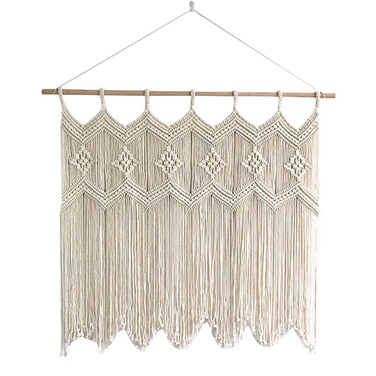 Handmade Macrame Tapestries Window Door Curtain Wall Hanging Bohemian Decoration Handwoven Macrame Tassel Curtain Decoration