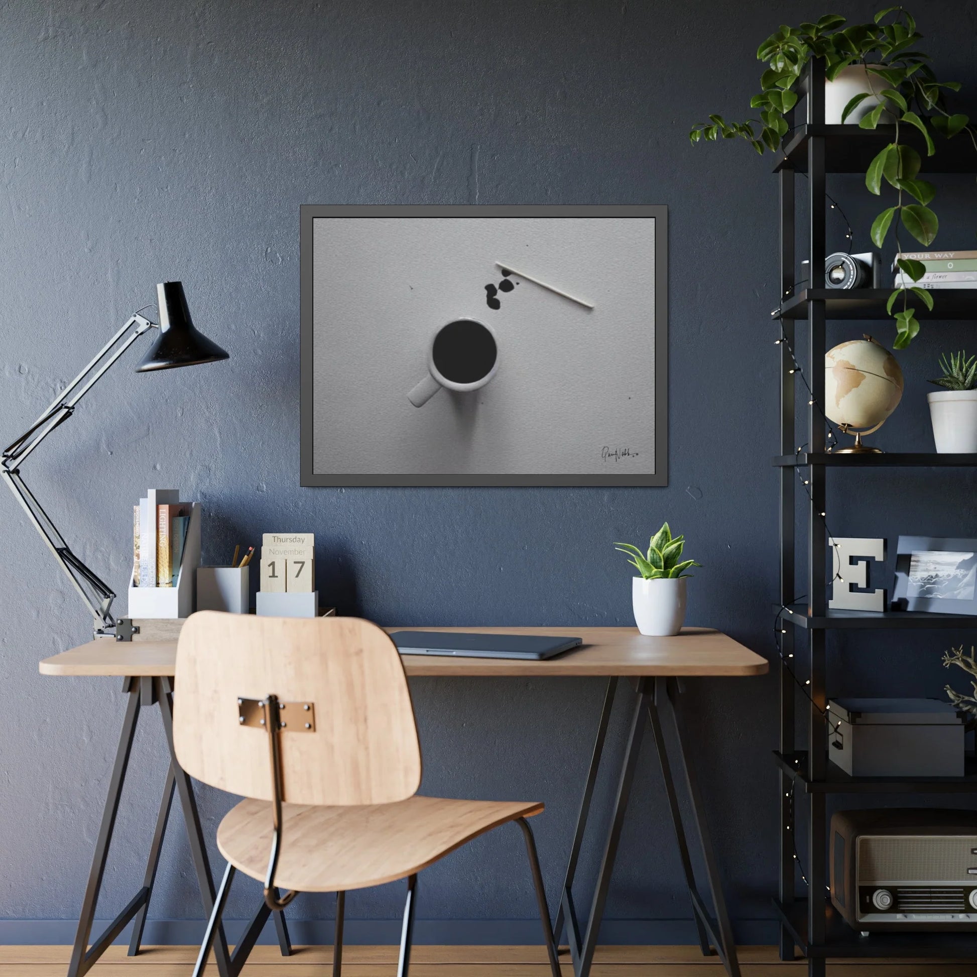 Stunning Minimalist Coffee Fine Art Photography Prints with Elegant Frames by Queennoble