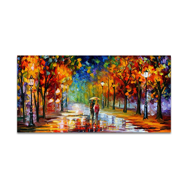 Modern Colorful Abstract Canvas Prints Art Rainy Garden Landscape Posters Picture Wall Art Painting for Living Room Bedroom