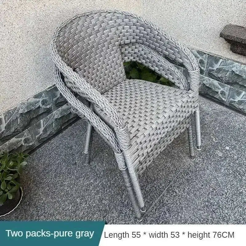 Outdoor Garden Furniture Sets Balcony Tea Table and Chair PE Rattan Chair Three-Piece Set Courtyard Leisure Outdoor Furniture C