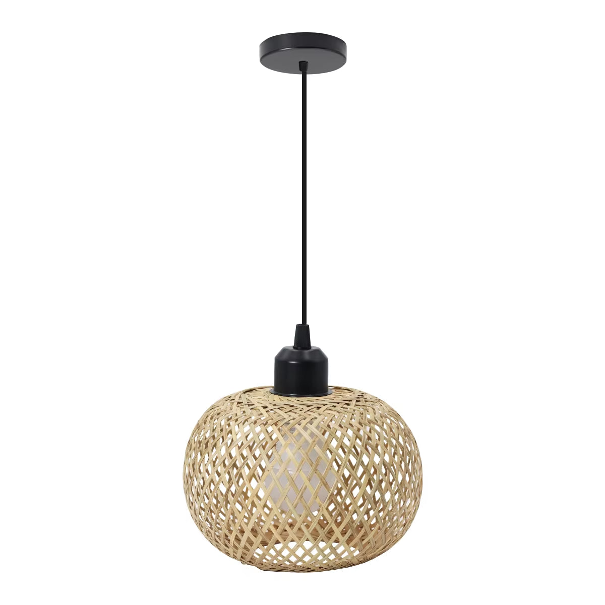 Bamboo Pendant Lamp Natural Rattan Chandeliers E27 Hand-Knitting Café Restaurant Living Room Decor Hanging Lamp Indoor