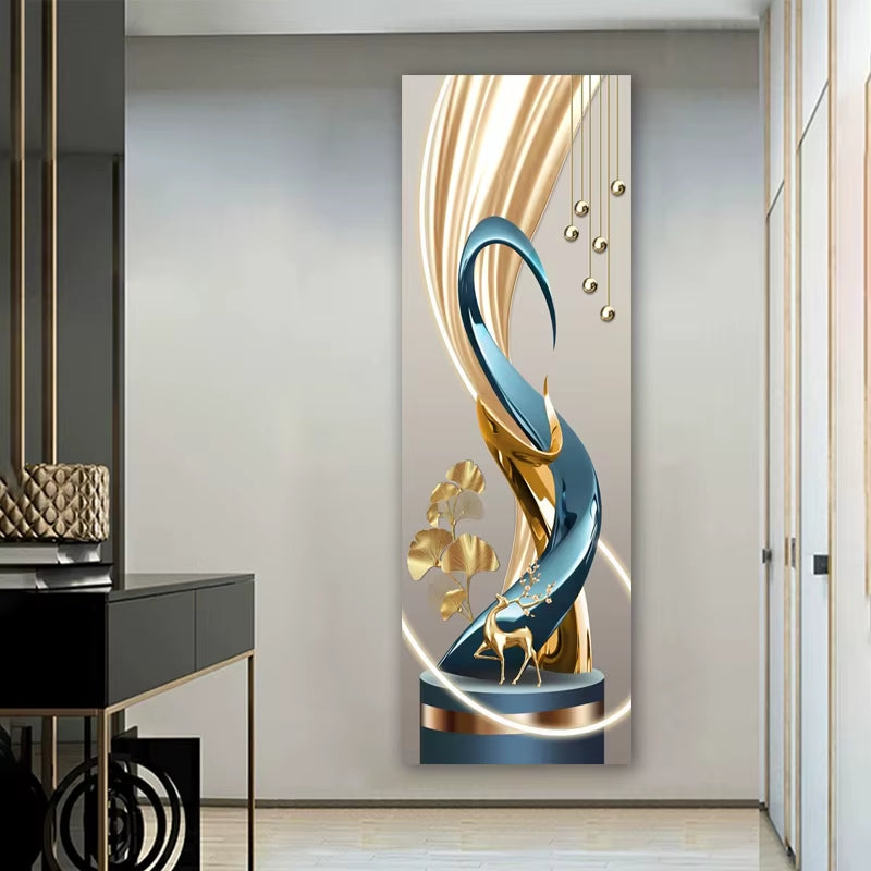 Modern Abstract Decorative Painting Solid Geometry Posters Canvas Prints Wall Art for Living Room Home Decor Light Luxury Deer