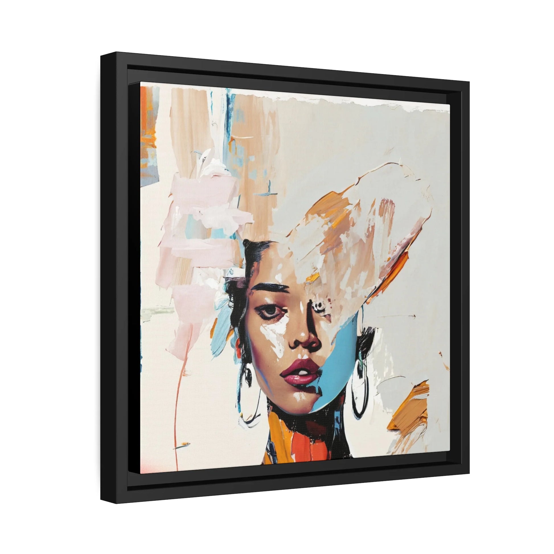 Stunning Framed Woman Abstract Portrait Canvas Wall Art