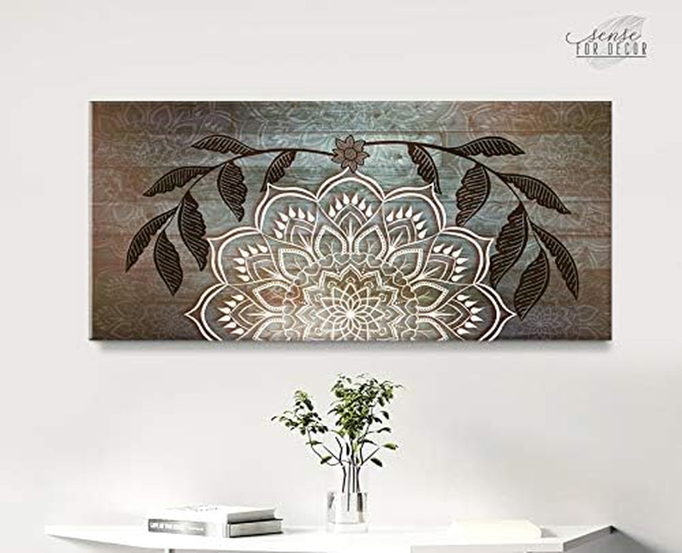 | Boho Mandala Wall Art | Macrame Wall Hanging|Boho Decor for Bedroom |Decor for Living Room|Boho Headboard (Brown, 60 X 27)