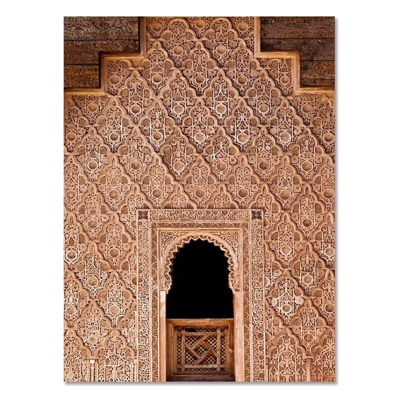 Morocco Door Arabic Decorative Paintings Architecture Canvas Posters Islamic Wall Art Pictures Prints for Living Room Home Decor