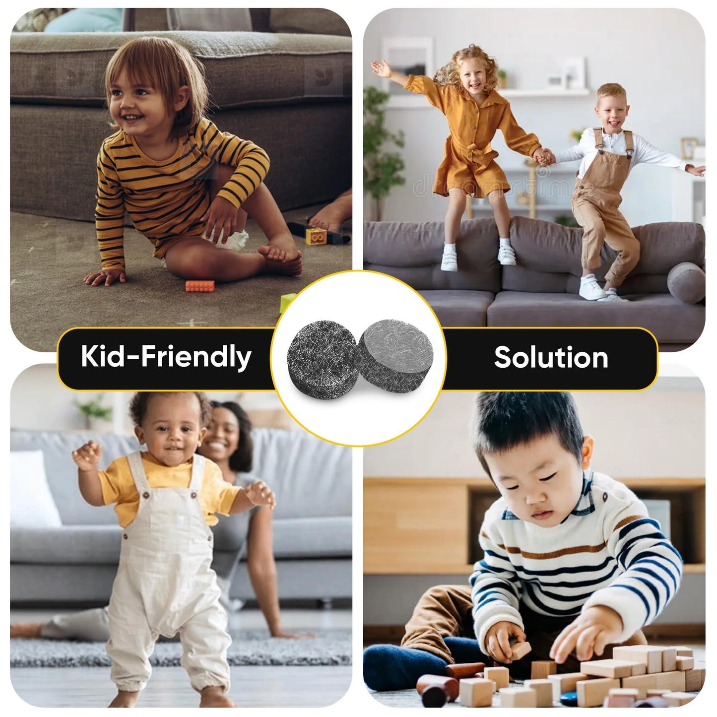 Felt Pads for Cabinet Doors 0.4 in Diameter 128 PCS Black Self Adhesive Felt