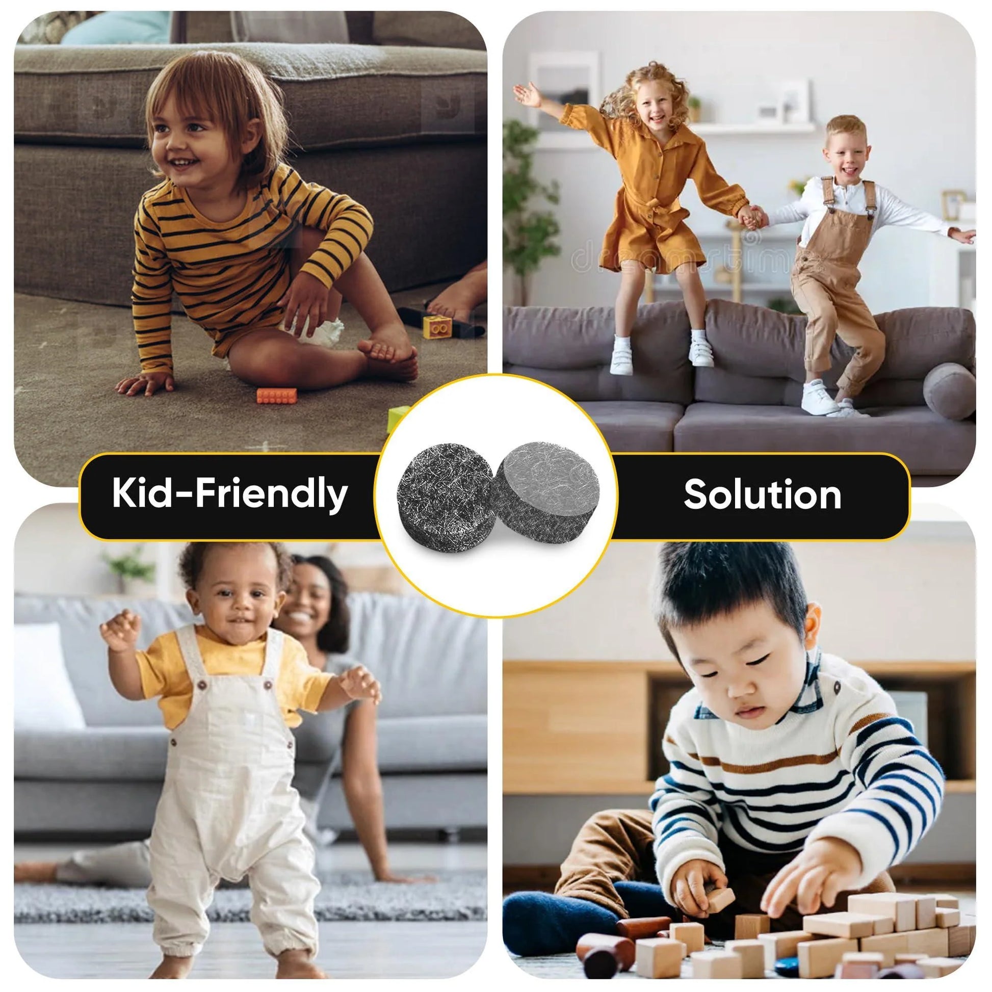 Felt Pads for Cabinet Doors 0.4 in Diameter 128 PCS Black Self Adhesive Felt