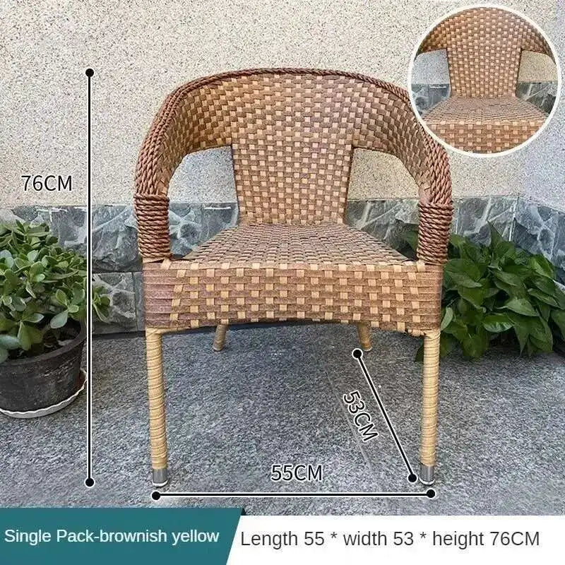 Outdoor Garden Furniture Sets Balcony Tea Table and Chair PE Rattan Chair Three-Piece Set Courtyard Leisure Outdoor Furniture C