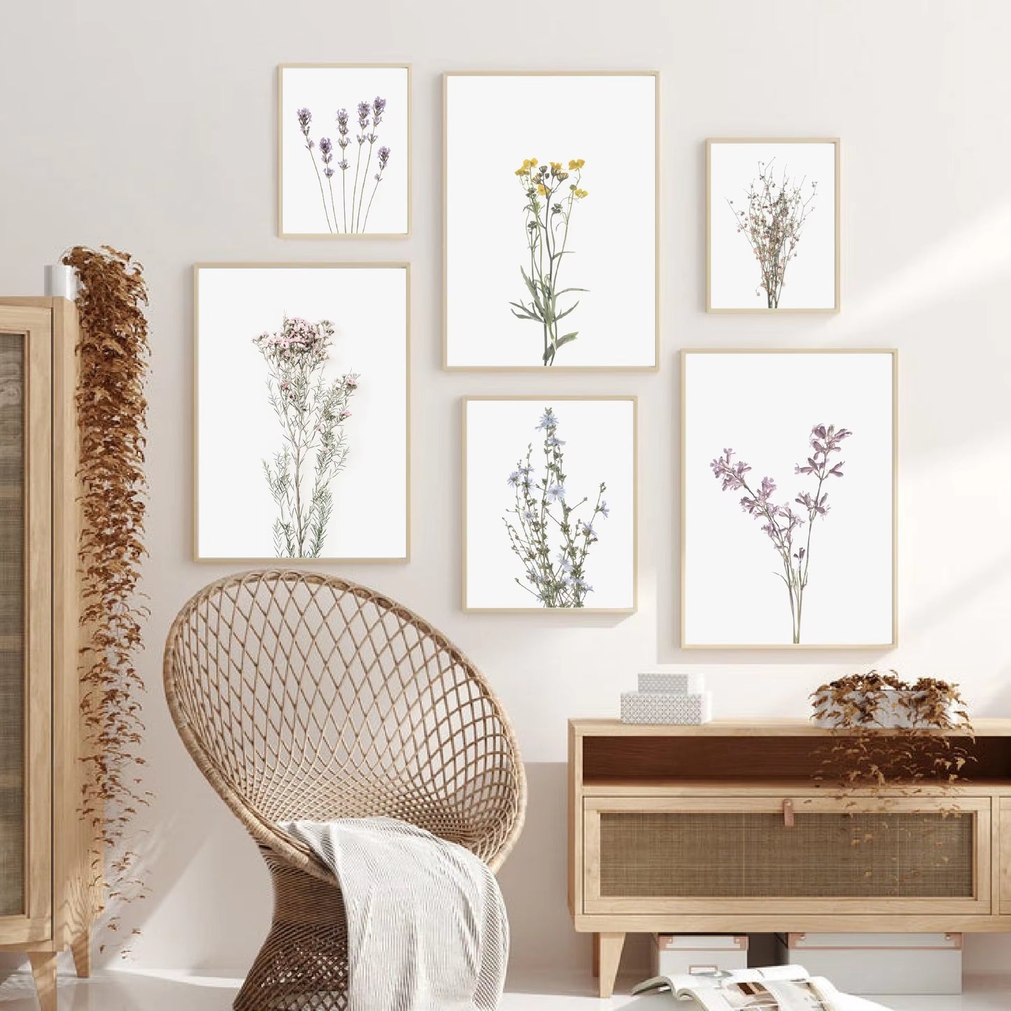 Flowers Botanical Scandinavian Posters Wildflowers Nordic Style Gallery Wall Art Prints Decorative Painting Pictures Home Decor