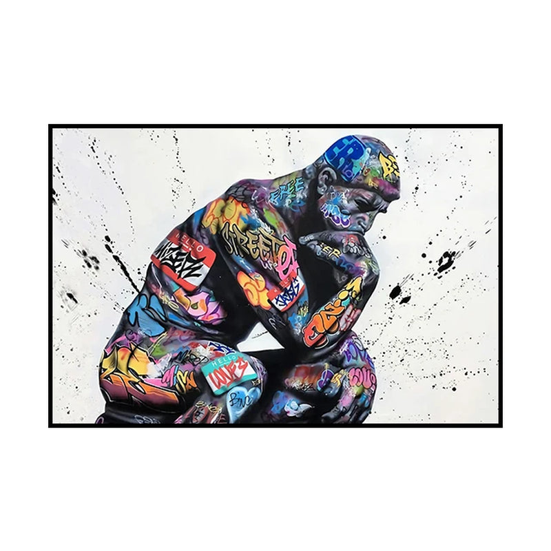 Street Graffiti Kissing Canvas Painting Posters and Prints Abstract Picture Wall Art Decoration Mural Living Room Home Decor